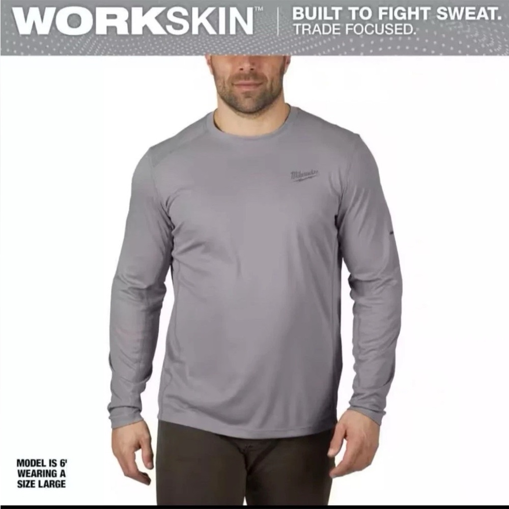 Milwaukee Workskin Bundle of 2 Gray Sun Protection Long Sleeve Men's XXL Shirts